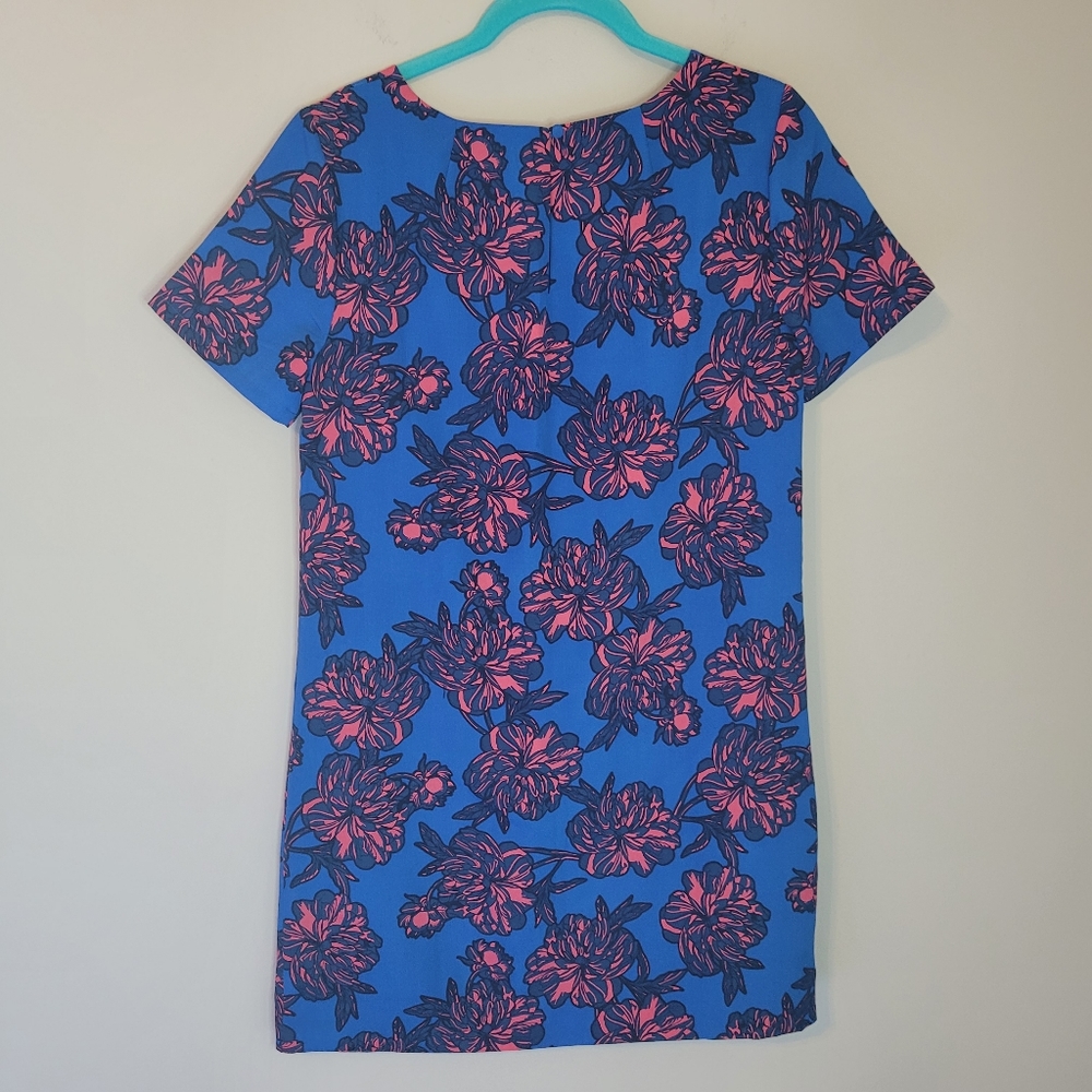 J. Crew Factory Gallery Shift Dress in Floral Blue and Pink - Picture 3 of 7